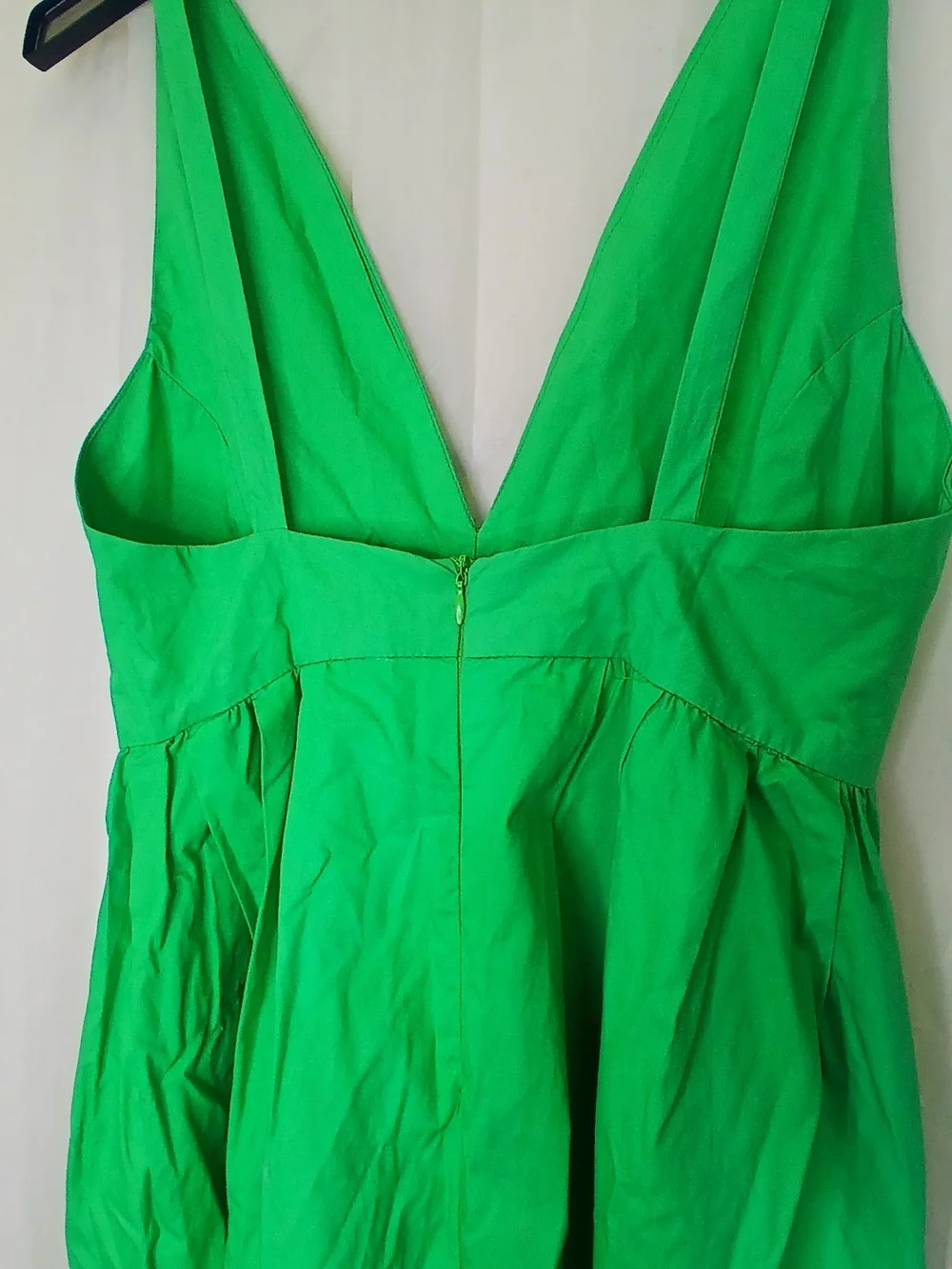 Girls' V-Neck Pleated Party Dress in Bright Green
